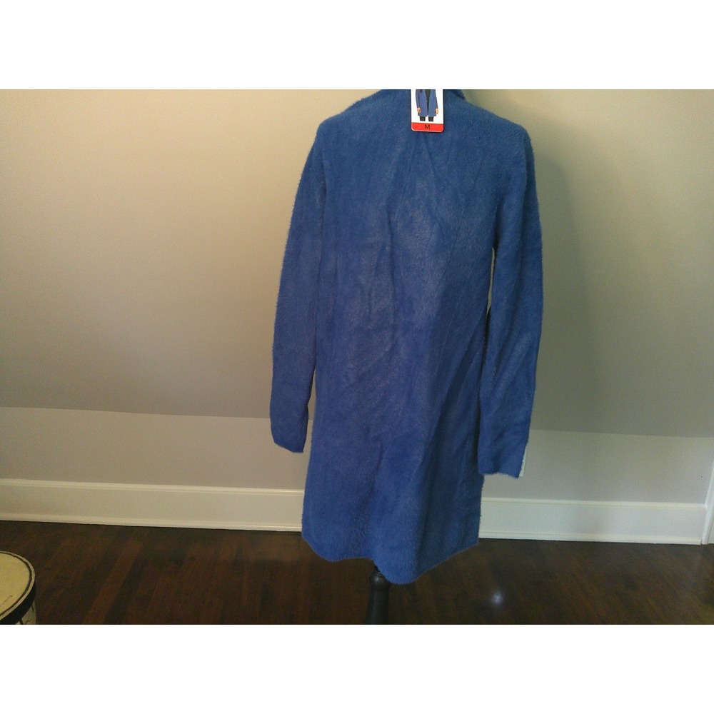 Love Token‎ Cardigan Womens Medium Blue NEW Fuzzy Eyelash Knit Open Front Pocket - Picture 5 of 9